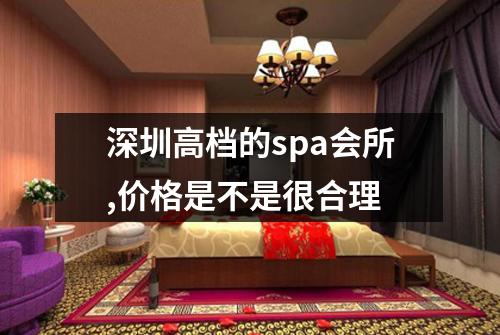 深圳高档的spa会所,价格是不是很合理