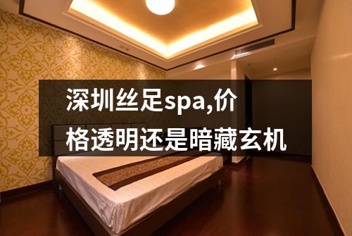 深圳丝足spa,价格透明还是暗藏玄机