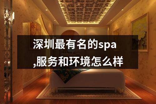 深圳最有名的spa,服务和环境怎么样